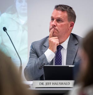 Monroe County Community School Corporation Superintendent Jeff Hauswald listens during the Monroe County Community School Corporation's monthly meeting on Tuesday, Oct. 24, 2023.