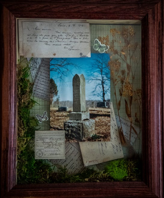 A framed art box at The Gallery Obscura booth during the Midsommar Market at the Monroe County Convention Center on Saturday, July 13, 2024. The event was put on by The Burnished Raven.